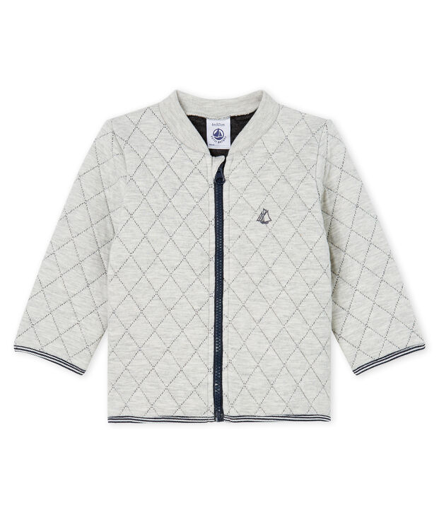 Baby Boys' Quilted Tube Knit Cardigan grey