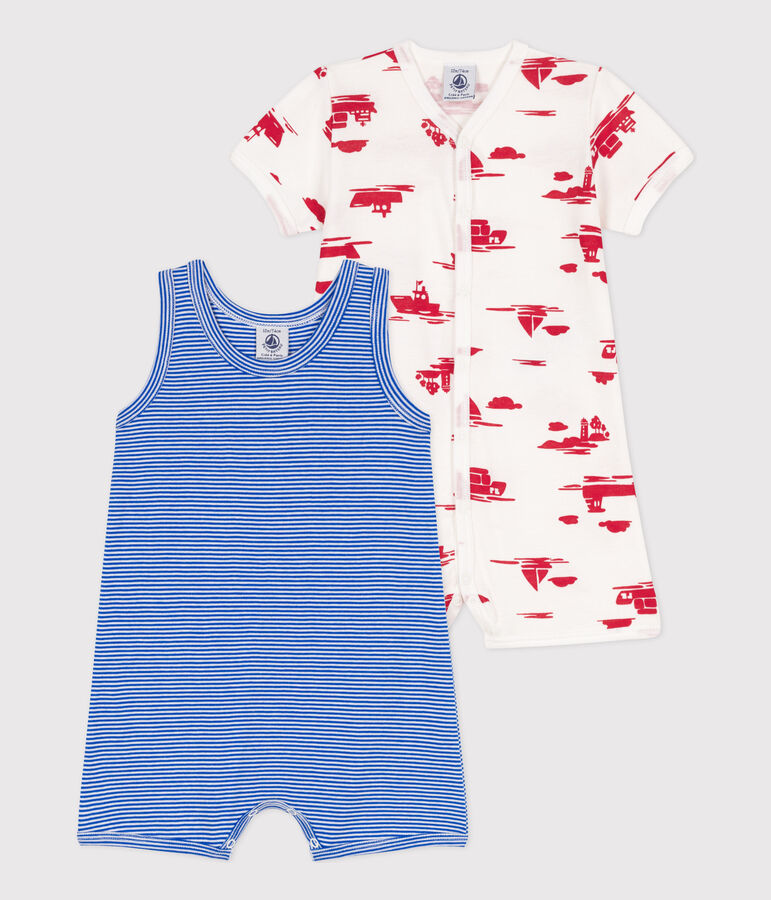 Babies' Port Cotton Playsuits - Set of 2 multicolor