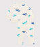 Babies' sweatshirt and trousers set in whale-print cotton MILK /MULTICO