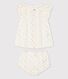 Baby Girls' Short-Sleeved Fruit Pattern Organic Cotton Woven Tube Knit Dress  with Bloomers