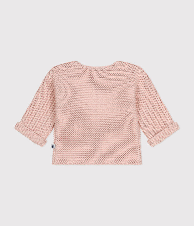 Babies' Moss Stitch Knit Cardigan pink