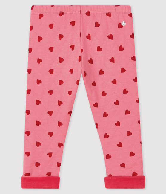 Baby girl's trousers with motif CHEEK pink/TERKUIT red