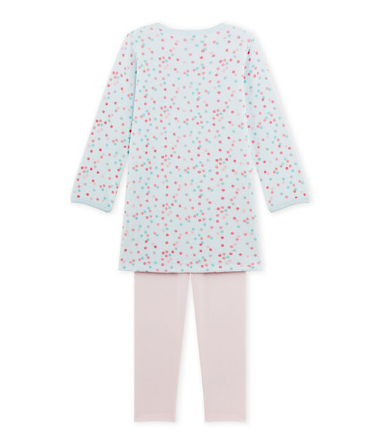 Girl's terry velour nightshirt VIENNE pink/BOCAL blue/MULTICO