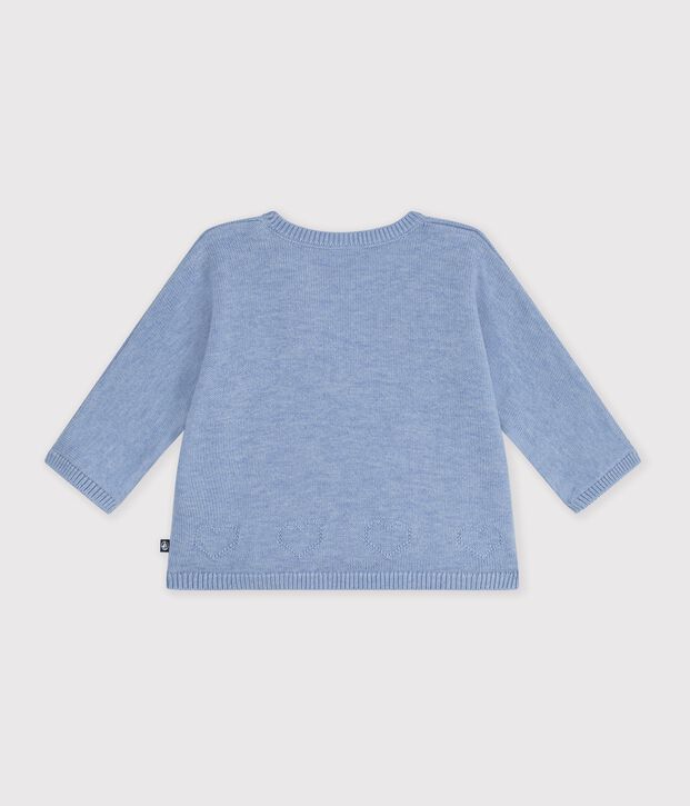 Babies' wool and cotton knit wrapover top POLAIRE