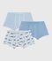 Pack of children's whale-print cotton boxers with covered waistbands variante 1