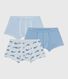Pack of children's whale-print cotton boxers with covered waistbands