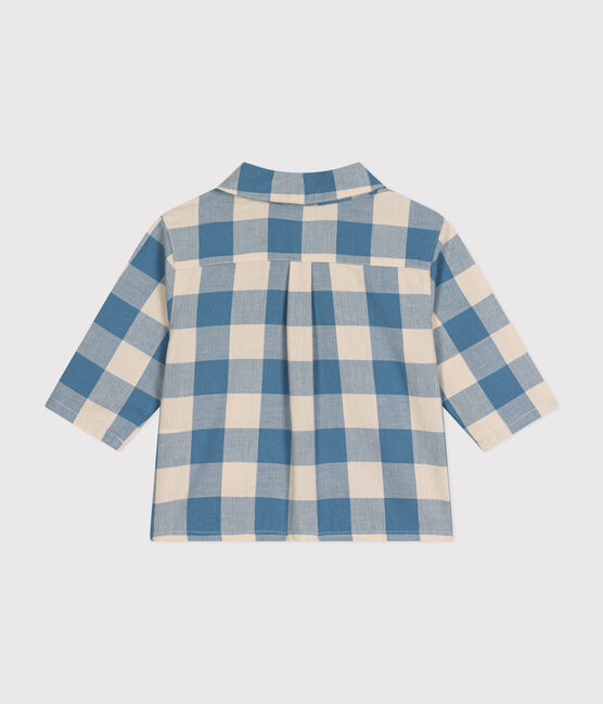 Babies' flannel shirt BEACH blue/AVALANCHE
