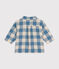 Babies' flannel shirt BEACH blue/AVALANCHE