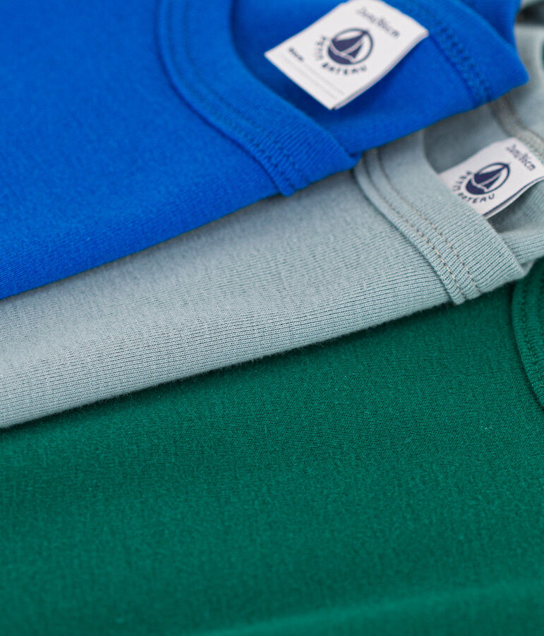 3-pack of boys' short-sleeved cotton T-shirts multicolor