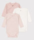 Babies' Long-Sleeved Cotton Bodysuits - 3-Pack