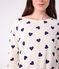 Women's heart-print cotton nightdress MILK blue/SOIR