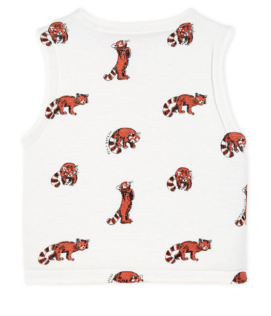 Baby Boys' Reversible Sleeveless Vest in Padded Rib Knit MARSHMALLOW white/MULTICO CN