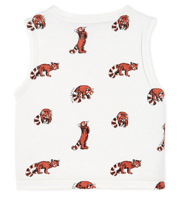 Baby Boys' Reversible Sleeveless Vest in Padded Rib Knit white/multicolor