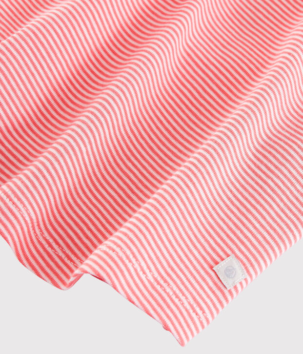 Girls' Pinstriped Cotton Pyjamas orange/white