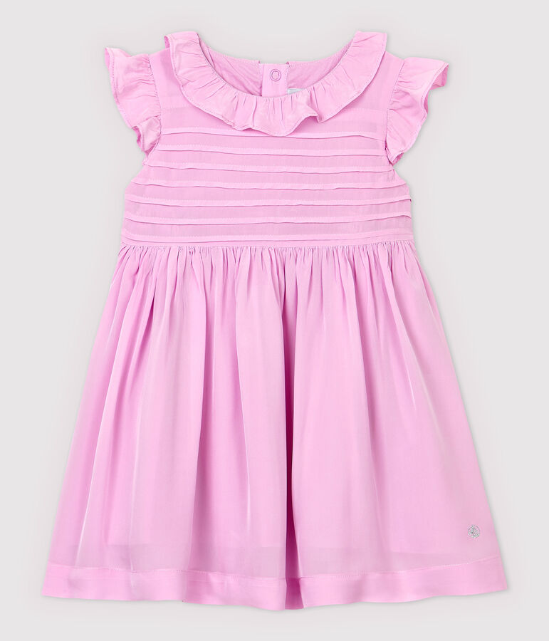 Baby Girls' Short-Sleeved Cr&ecirc;pe Dress pink