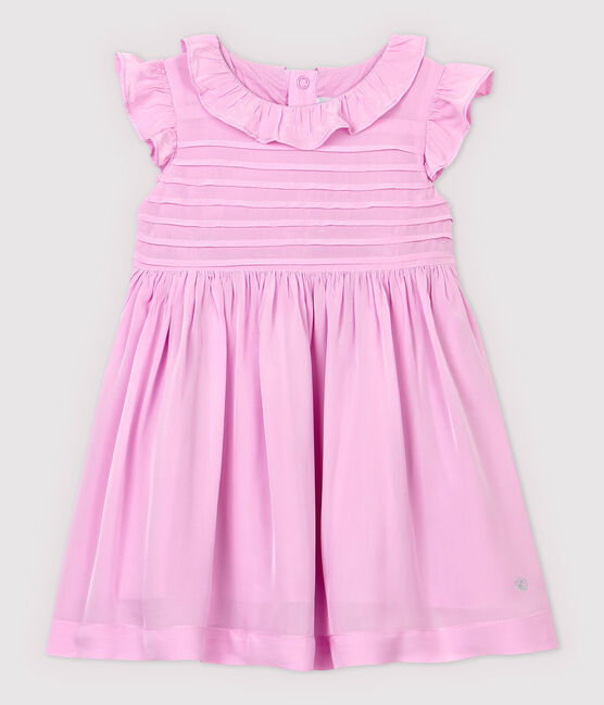 Baby Girls' Short-Sleeved Crêpe Dress BOHEME pink
