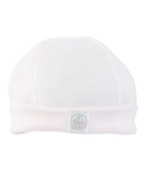 Newborn baby milleraies-striped beanie VIENNE pink/LAIT white