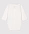 Baby Boys' Organic Cotton Bodysuit with Collar MARSHMALLOW white