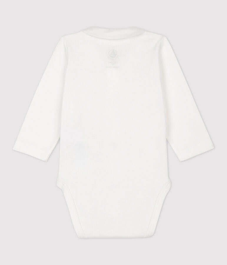 Baby Boys' Organic Cotton Bodysuit with Collar white