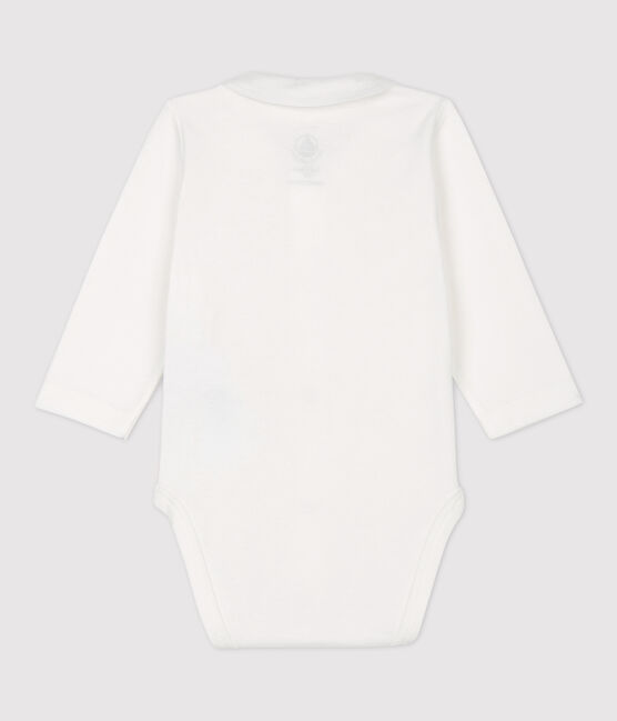 Baby Boys' Organic Cotton Bodysuit with Collar MARSHMALLOW white