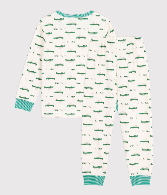 Children's crocodile print fleece pyjamas MILK /MULTICO