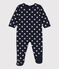 Starry Cotton Sleepsuit SMOKING blue/MARSHMALLOW white