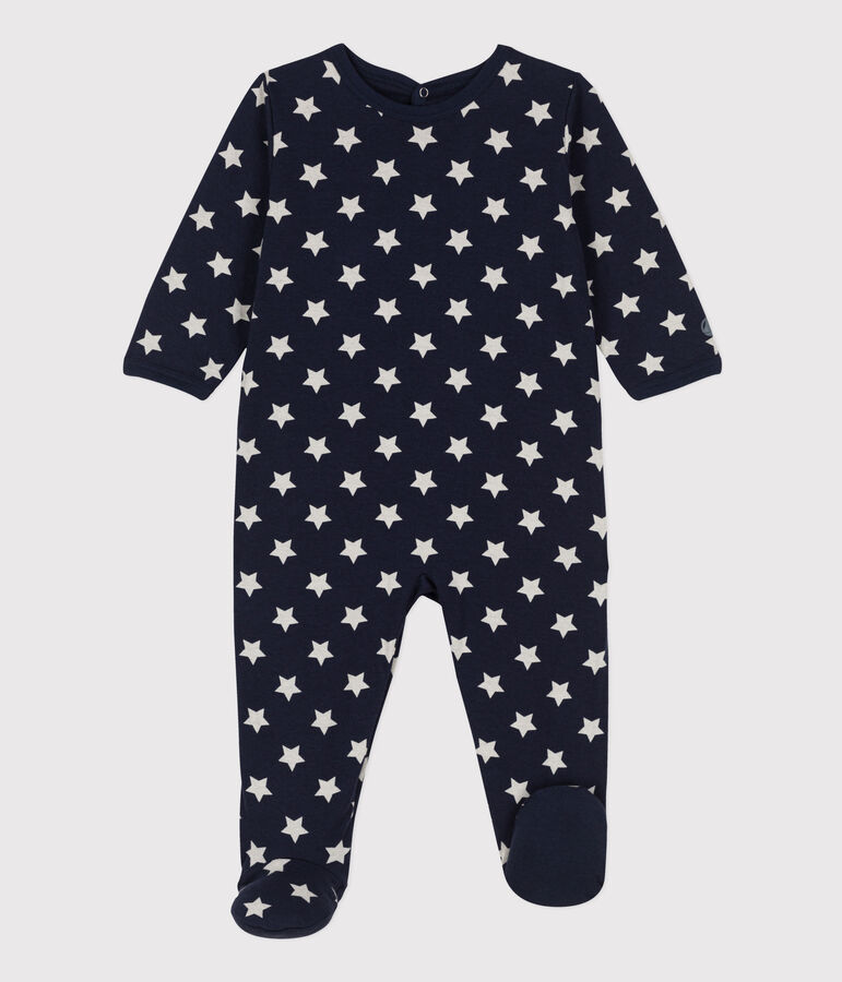 Starry Cotton Sleepsuit blue/white