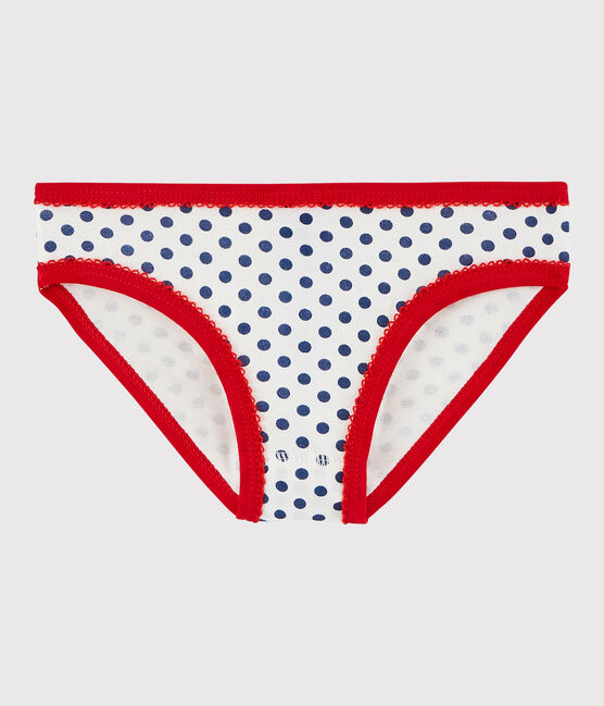 Girls' Cotton Knickers MARSHMALLOW white/MULTICO white