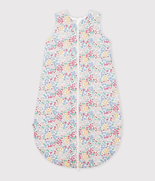 Babies' 2 TOG flower-print cotton sleeping bag white/multicolor