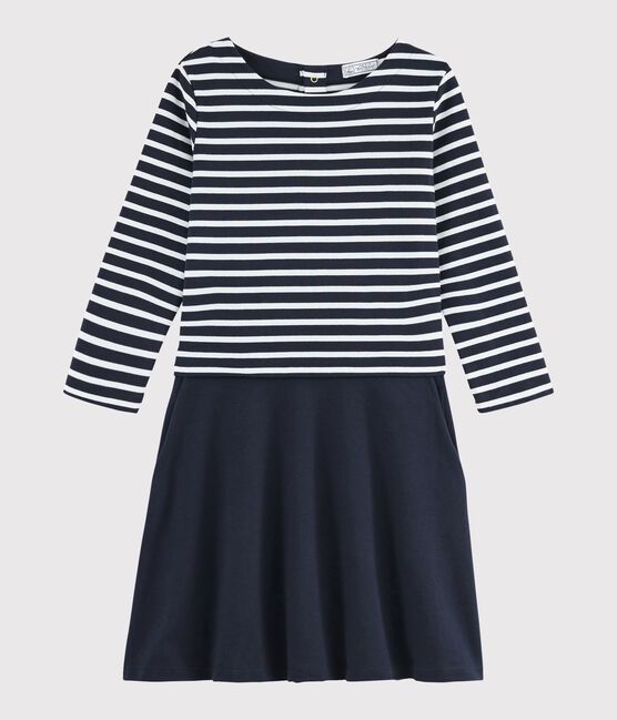 Women's Breton striped dress SMOKING blue/MARSHMALLOW white