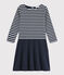 Women's Breton striped dress SMOKING blue/MARSHMALLOW white