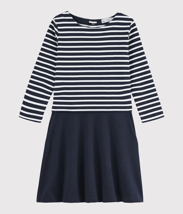 Women's Breton striped dress blue/white