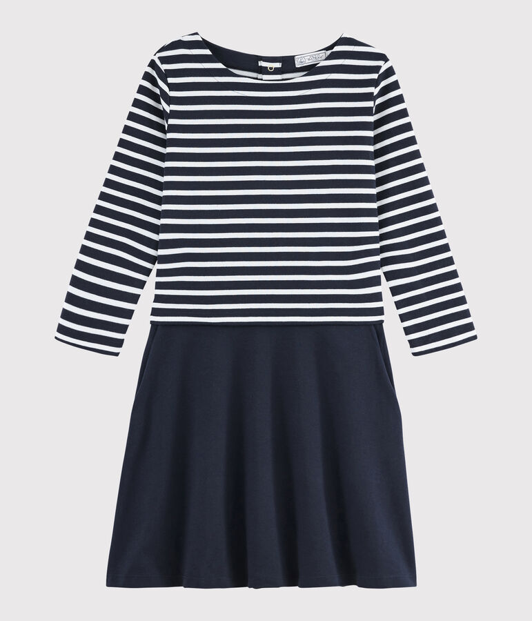 Women's Breton striped dress blue/white