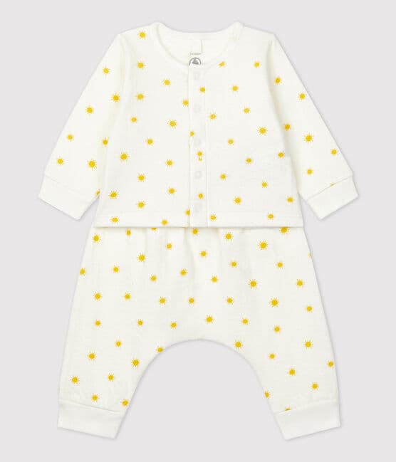 Babies' Organic Sun Print Tube Knit Clothing - 2-Piece Set MARSHMALLOW white/ORGE