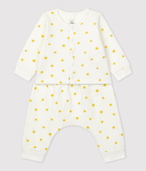 Babies' Organic Sun Print Tube Knit Clothing - 2-Piece Set MARSHMALLOW white/ORGE