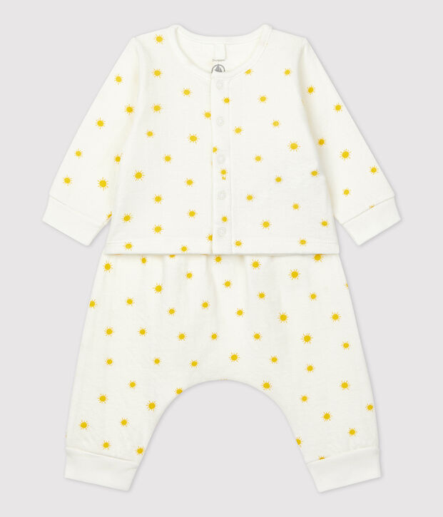 Babies' Organic Sun Print Tube Knit Clothing - 2-Piece Set white/yellow
