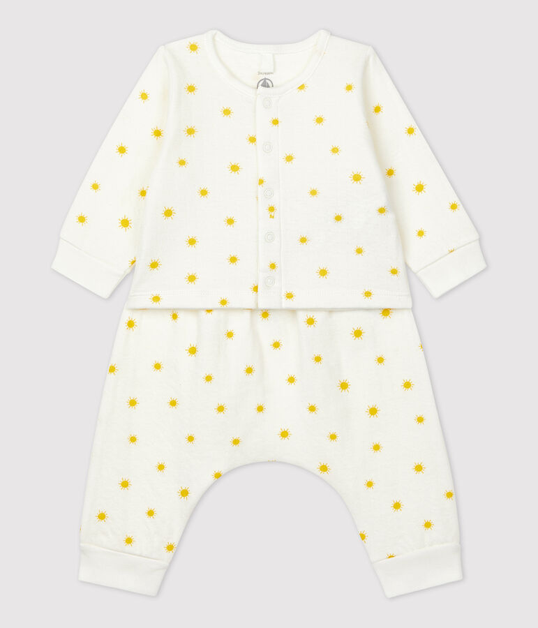 Babies' Organic Sun Print Tube Knit Clothing - 2-Piece Set white/yellow