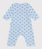Babies' footless whale-patterned cotton bodyjama TOUDOU blue/ALASKA