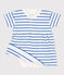 Babies' Fleece Dress/Bodysuit MARSHMALLOW white/PERSE blue