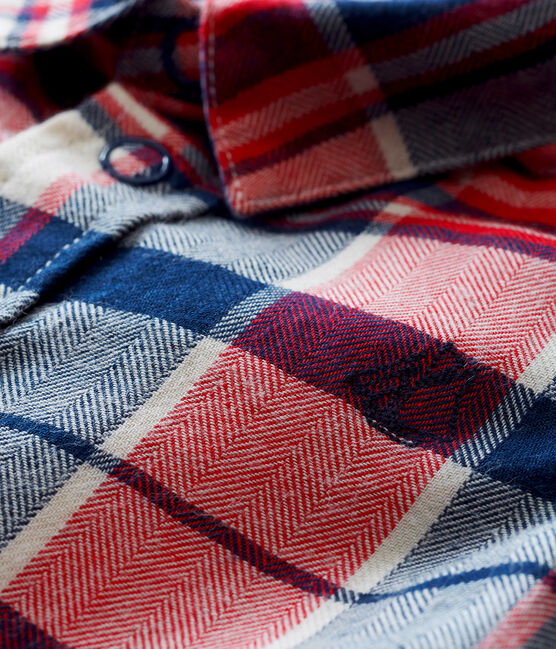 Baby boy's checked shirt SMOKING blue/MULTICO white