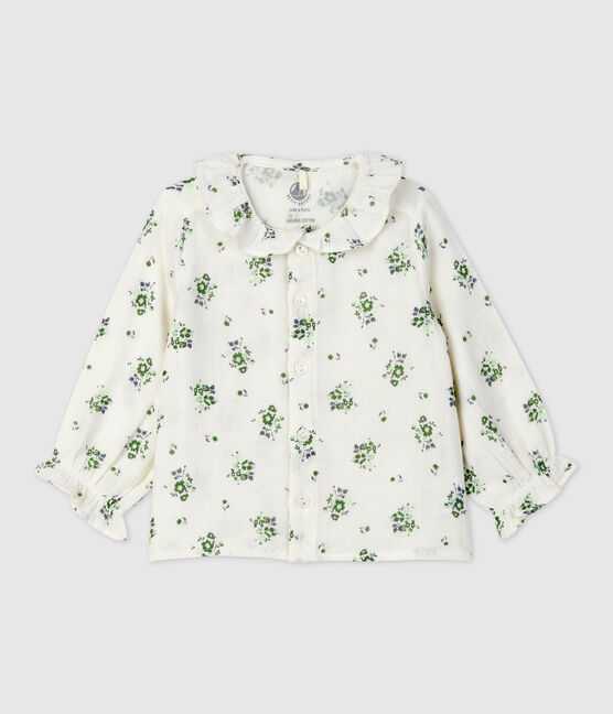 Babies' Organic Cotton Gauze Floral Print Blouse MARSHMALLOW white/MULTICO white