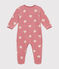 Babies' heart pattern velour pyjamas ROSEWOOD pink/MARSHMALLOW