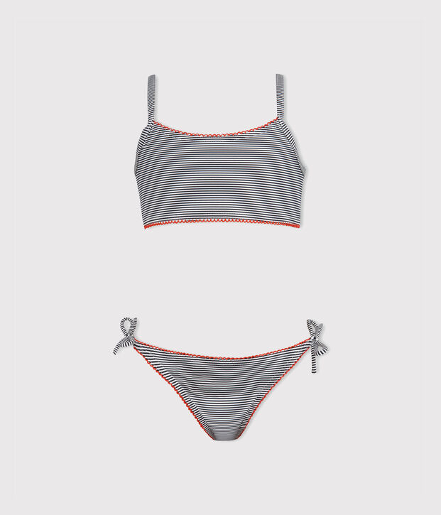 Girls' Two-Piece Swimsuit blue/white