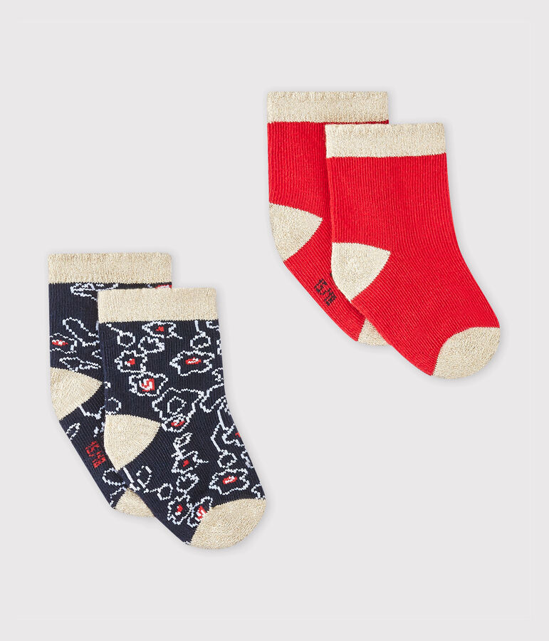 Set of 2 pairs of baby girl's socks white