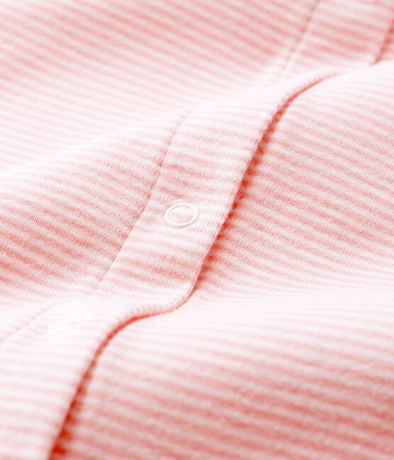 Baby Girls' Footless Ribbed Bodyjama CHARME pink/MARSHMALLOW white