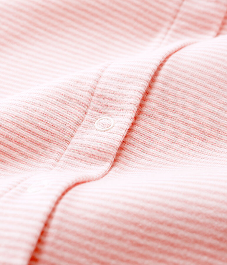 Baby Girls' Footless Ribbed Bodyjama pink/white