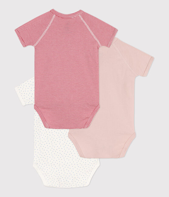 Wrapover Short-Sleeved Patterned Cotton Bodysuits - 3-Pack variante 2