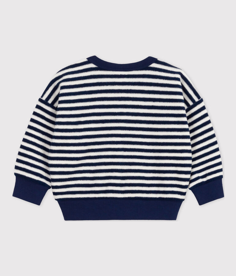 Babies' Striped Terry Sweatshirt blue/white