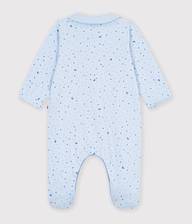 Babies' star print tube knit pyjama suit blue/multicolor