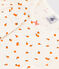 Girls' Orangette Themed Cotton Short Pyjamas MARSHMALLOW white/MULTICO white